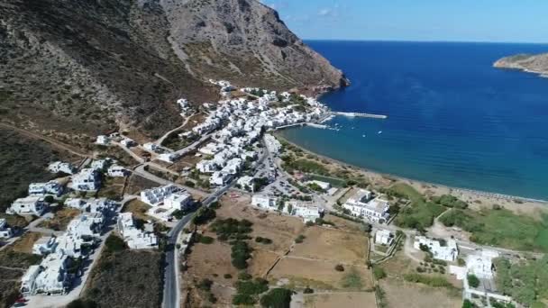 Kamares Aldeia Ilha Sifnos Nos Ciclades Grécia Vista Aérea — Vídeo de Stock