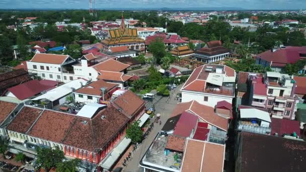 Siem Reap Stad Kambodja Sett Från Himlen — Stockvideo