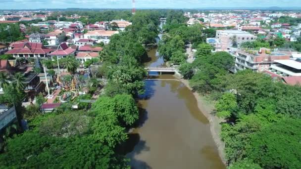 Kamboçya Daki Siem Reap Şehri Gökyüzünden Görüldü — Stok video