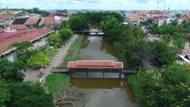 Siem Reap Stad Kambodja Sett Från Himlen — Stockvideo