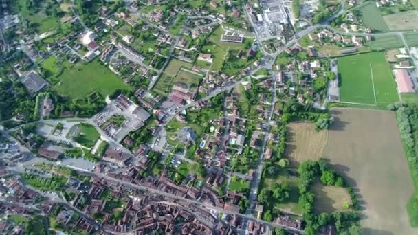 Village de Saint-Cyprien en Périgord en France vue du ciel — Vídeo de Stock