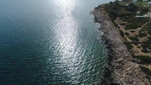 希腊Cyclades的Naxos岛上的Aliko海滩 从天而降 — 图库视频影像