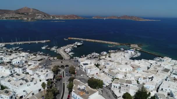 Місто Наусса Острові Парос Кікладах Греції Яке Видно — стокове відео