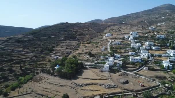 Деревня Лефкес Острове Парос Кикладах Греции Неба — стоковое видео