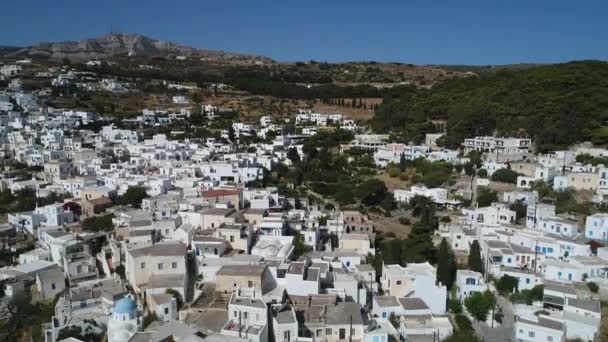 하늘에서 그리스의 키클라데스 제도에 파로스 케스라는 — 비디오