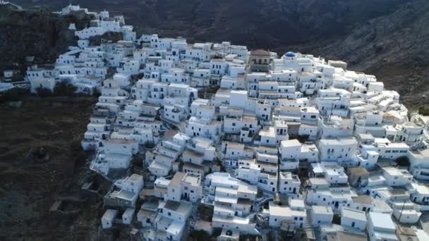 Pueblo Chora Isla Serifos Las Cícladas Grecia Desde Cielo — Vídeos de Stock