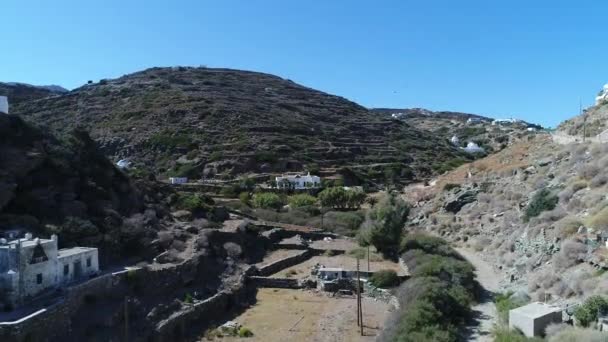 Деревня Сералия Острове Сифнос Кикладах Греции — стоковое видео