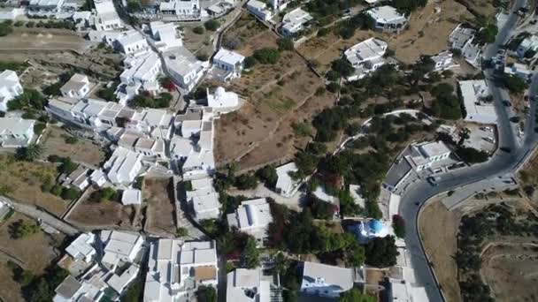 Dorp Apollonia Het Eiland Sifnos Cycladen Griekenland Vanuit Lucht — Stockvideo