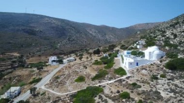 Yunanistan 'ın Kiklad adasındaki Ios adasındaki Mylopotas gökyüzünden görüldü