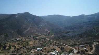 Yunanistan 'ın Kiklad adasındaki Ios adasındaki Mylopotas gökyüzünden görüldü