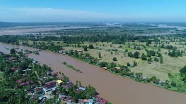 Güney Laos 'ta Don Det yakınlarında gökyüzünden görünen 4000 ada