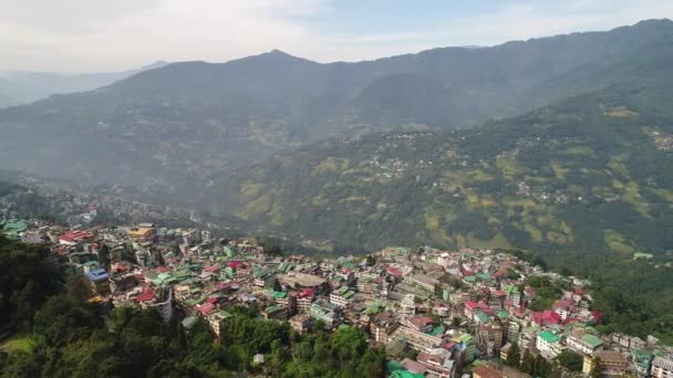 Miasto Gangtok Sikkim Indiach Widziane Nieba — Wideo stockowe