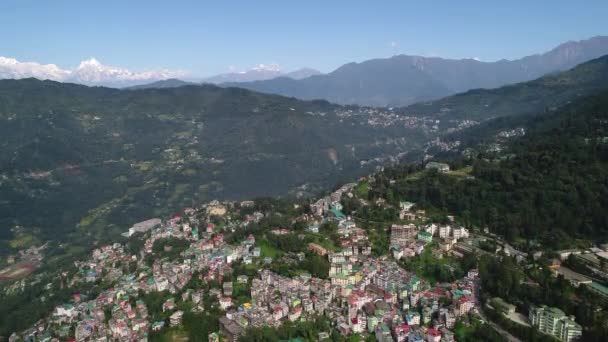 City Gangtok Sikkim India Seen Sky — Stock Video