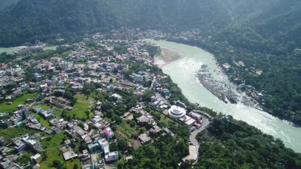 Cidade Rishikesh Estado Uttarakhand Índia Visto Céu — Vídeo de Stock