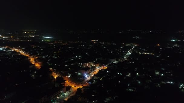 Ville de Vientiane au Laos de nuit vue du ciel — Αρχείο Βίντεο