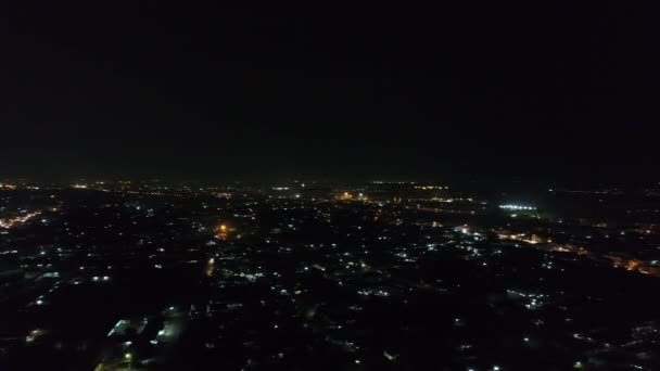 Ville de Vientiane au Laos de nuit vue du ciel — Stockvideo