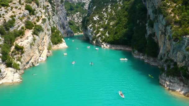 Die Schluchten Von Verdon Frankreich Von Der Gatelas Brücke Aus — Stockvideo