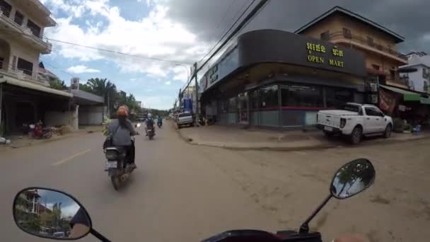 Подорож Мотоциклі Місті Сімеап Камбоджа — стокове відео