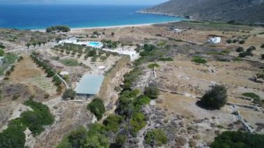 Yunanistan 'ın Kiklad adasındaki Ios adasındaki Mylopotas gökyüzünden görüldü