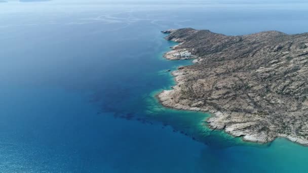 Magganari Spiaggia Sull Isola Ios Nelle Cicladi Grecia Visto Dal — Video Stock