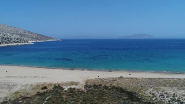 Mylopotas Sull Isola Ios Nelle Cicladi Grecia Visto Dal Cielo — Video Stock