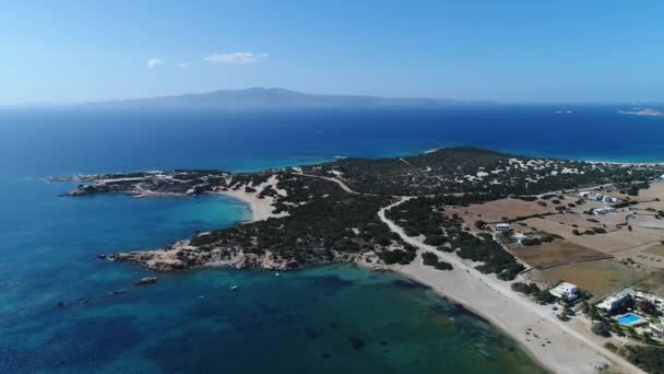 Plaża Aliko Wyspie Naxos Cykladach Grecji Widziana Nieba — Wideo stockowe