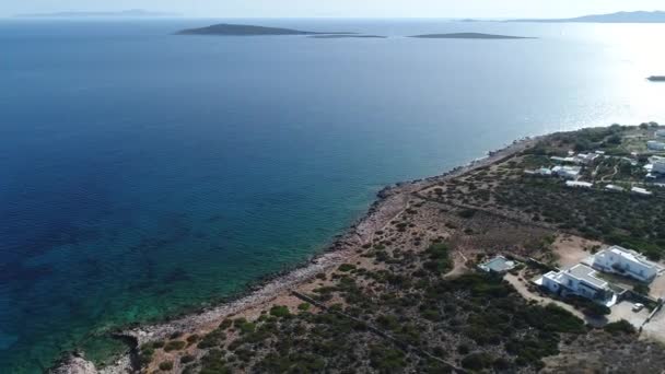 ギリシャのキュクラデス諸島ナクソス島のアリキ村空から — ストック動画