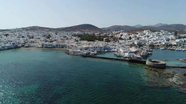 Die Stadt Naoussa Auf Der Insel Paros Den Kykladen Griechenland — Stockvideo
