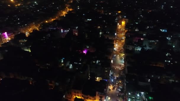 Miasto New Delhi Nocą Indiach Widziane Nieba — Wideo stockowe