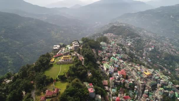 City Gangtok Sikkim India Seen Sky — Stock Video