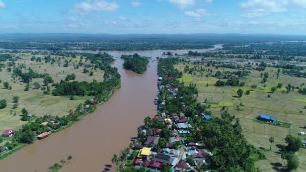 Phan Don Don Laos Yakınlarında Gökyüzünden 4000 Ada — Stok video