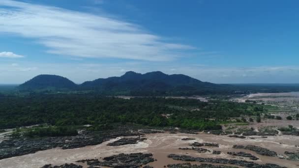000 Islands Don Det Southern Laos Seen Sky — Stock Video