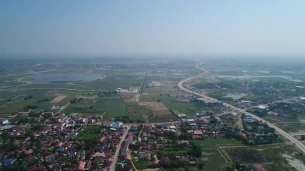 Staden Vientiane Laos Sett Från Himlen — Stockvideo