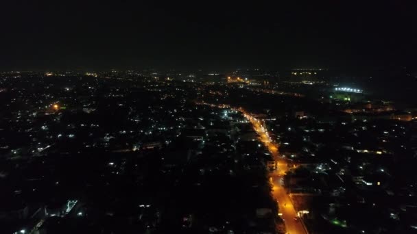 Ville de Vientiane au Laos de nuit vue du ciel — Wideo stockowe