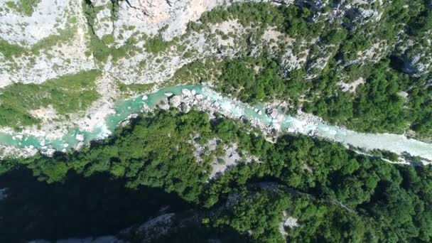 Verdon Szurdokok Verdon Regionális Természeti Parkban Franciaországban Égből — Stock videók