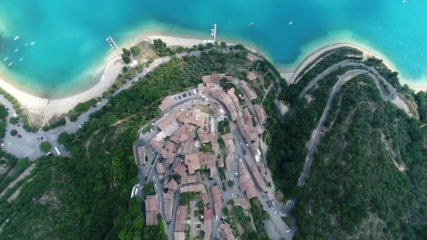 Sainte Croix Verdon Parque Natural Verdon Iin França Visto Céu — Vídeo de Stock