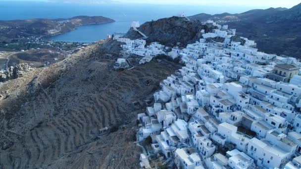Wioska Chora Wyspie Serifos Cyklach Grecji Nieba — Wideo stockowe