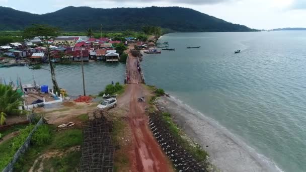 Fischerdorf Bei Sihanoukville Kambodscha Vom Himmel Gesehen — Stockvideo