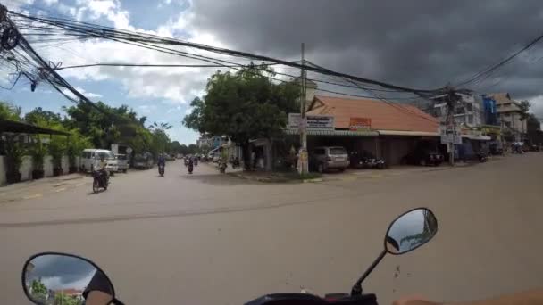 Siem Reap Cidade Camboja Passeio Moto Pela Cidade — Vídeo de Stock