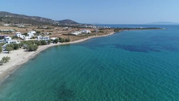 Stranden Naxos Kykladerna Grekland Sett Från Himlen — Stockvideo