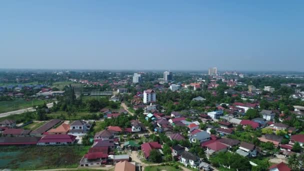 Ciudad Vientiane Laos Vista Desde Cielo — Vídeos de Stock