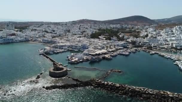 Die Stadt Naoussa Auf Der Insel Paros Den Kykladen Griechenland — Stockvideo