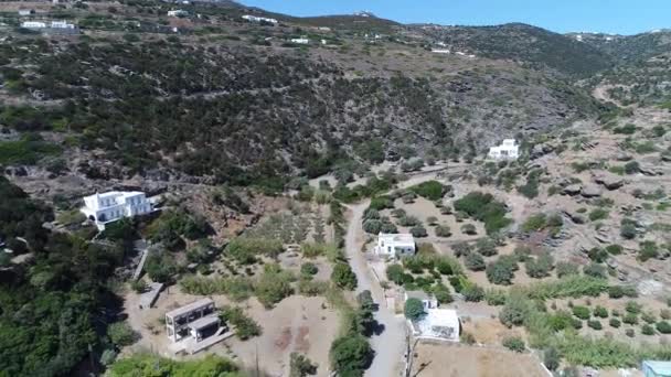 Faros Strand Øen Sifnos Cykladerne Grækenland Set Fra Himlen – Stock-video