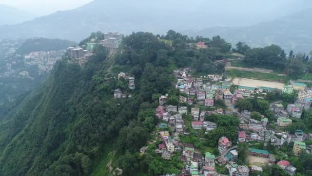 Πόλη Του Gangtok Sikkim Ινδία Δει Από Τον Ουρανό — Αρχείο Βίντεο