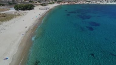 Yunanistan 'ın Kiklad adasındaki Ios adasındaki Mylopotas gökyüzünden görüldü