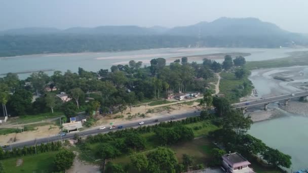 Staden Haridwar Staten Uttarakhand Indien Sett Från Himlen — Stockvideo