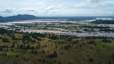 Güney Laos 'taki Don Det yakınlarında gökyüzünden görünen 4000 ada.