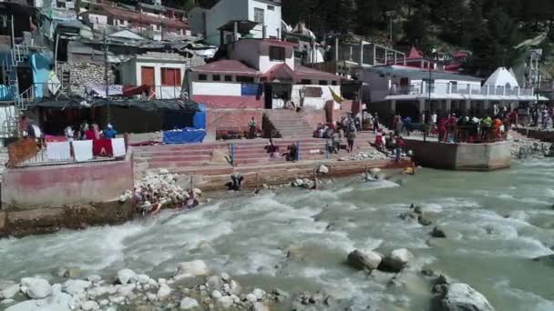 Gangotri Dorp Staat Uttarakhand India Gezien Vanuit Lucht — Stockvideo