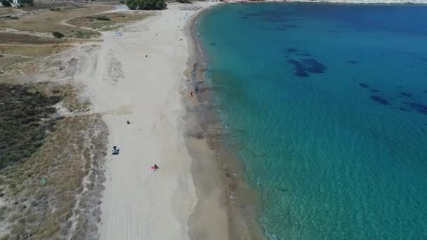 Milopotas Isla Ios Las Cícladas Grecia Vistas Desde Cielo — Vídeos de Stock