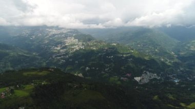 Sikkim Hindistan 'daki Rumtek Manastırı gökyüzünden görünüyor.